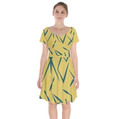 Abstract Pattern Geometric Backgrounds   Short Sleeve Bardot Dress by Eskimos