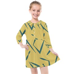 Abstract Pattern Geometric Backgrounds   Kids  Quarter Sleeve Shirt Dress by Eskimos