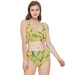 Abstract Pattern Geometric Backgrounds   Frilly Bikini Set by Eskimos