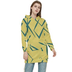 Abstract Pattern Geometric Backgrounds   Women s Long Oversized Pullover Hoodie by Eskimos