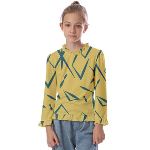 Abstract Pattern Geometric Backgrounds   Kids  Frill Detail Tee by Eskimos