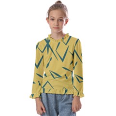 Abstract Pattern Geometric Backgrounds   Kids  Frill Detail Tee