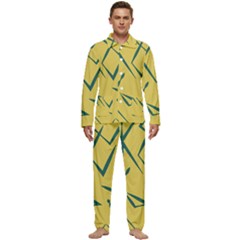 Abstract Pattern Geometric Backgrounds   Men s Long Sleeve Velvet Pocket Pajamas Set