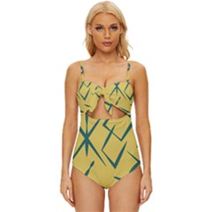 Abstract Pattern Geometric Backgrounds   Knot Front One-piece Swimsuit