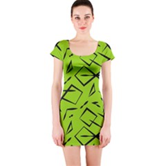 Abstract Pattern Geometric Backgrounds   Short Sleeve Bodycon Dress by Eskimos