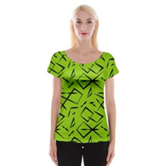 Abstract Pattern Geometric Backgrounds   Cap Sleeve Top by Eskimos