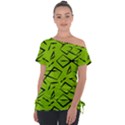 Abstract pattern geometric backgrounds   Off Shoulder Tie-Up Tee View1