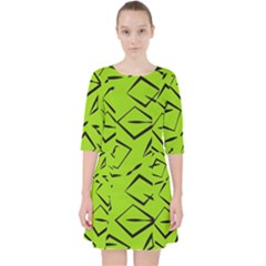 Abstract Pattern Geometric Backgrounds   Quarter Sleeve Pocket Dress by Eskimos