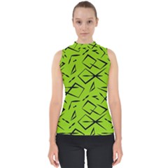 Abstract Pattern Geometric Backgrounds   Mock Neck Shell Top by Eskimos