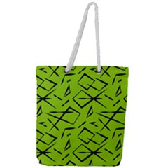 Abstract Pattern Geometric Backgrounds   Full Print Rope Handle Tote (large) by Eskimos