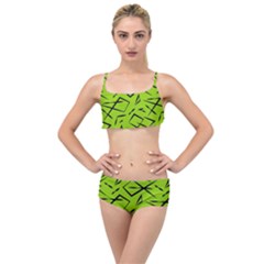 Abstract Pattern Geometric Backgrounds   Layered Top Bikini Set by Eskimos