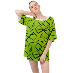 Abstract Pattern Geometric Backgrounds   Oversized Chiffon Top by Eskimos