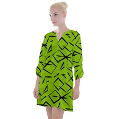 Abstract Pattern Geometric Backgrounds   Open Neck Shift Dress by Eskimos