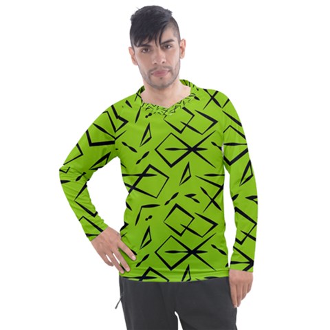 Abstract Pattern Geometric Backgrounds   Men s Pique Long Sleeve Tee by Eskimos