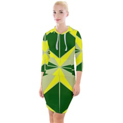 Abstract Pattern Geometric Backgrounds   Quarter Sleeve Hood Bodycon Dress by Eskimos