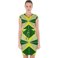 Abstract Pattern Geometric Backgrounds   Capsleeve Drawstring Dress  by Eskimos