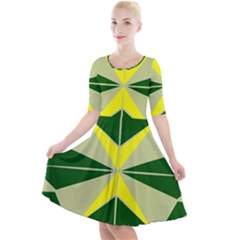 Abstract Pattern Geometric Backgrounds   Quarter Sleeve A-line Dress by Eskimos