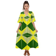 Abstract Pattern Geometric Backgrounds   Kimono Sleeve Boho Dress by Eskimos