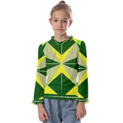 Abstract Pattern Geometric Backgrounds   Kids  Frill Detail Tee