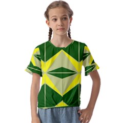 Abstract Pattern Geometric Backgrounds   Kids  Cuff Sleeve Scrunch Bottom Tee