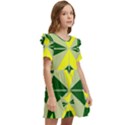 Abstract pattern geometric backgrounds   Kids  Frilly Sleeves Pocket Dress View2