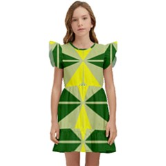 Abstract Pattern Geometric Backgrounds   Kids  Winged Sleeve Dress