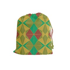 Abstract Pattern Geometric Backgrounds   Drawstring Pouch (large)