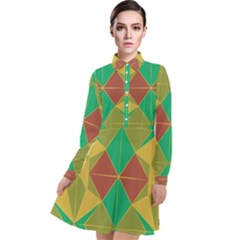 Abstract Pattern Geometric Backgrounds   Long Sleeve Chiffon Shirt Dress by Eskimos