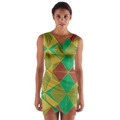 Abstract Pattern Geometric Backgrounds   Wrap Front Bodycon Dress by Eskimos