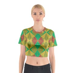 Abstract Pattern Geometric Backgrounds   Cotton Crop Top by Eskimos