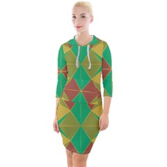 Abstract Pattern Geometric Backgrounds   Quarter Sleeve Hood Bodycon Dress by Eskimos