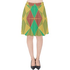 Abstract Pattern Geometric Backgrounds   Velvet High Waist Skirt by Eskimos