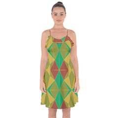 Abstract Pattern Geometric Backgrounds   Ruffle Detail Chiffon Dress by Eskimos