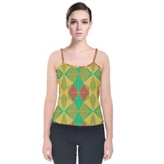 Abstract Pattern Geometric Backgrounds   Velvet Spaghetti Strap Top by Eskimos