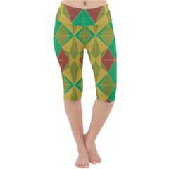 Abstract Pattern Geometric Backgrounds   Lightweight Velour Cropped Yoga Leggings by Eskimos