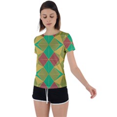 Abstract Pattern Geometric Backgrounds   Back Circle Cutout Sports Tee by Eskimos