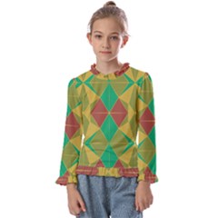 Abstract Pattern Geometric Backgrounds   Kids  Frill Detail Tee