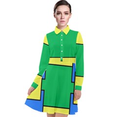 Abstract Pattern Geometric Backgrounds   Long Sleeve Chiffon Shirt Dress by Eskimos