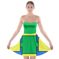 Abstract Pattern Geometric Backgrounds   Strapless Bra Top Dress by Eskimos