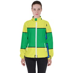 Abstract Pattern Geometric Backgrounds   Women s High Neck Windbreaker by Eskimos