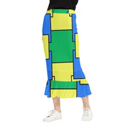 Abstract Pattern Geometric Backgrounds   Maxi Fishtail Chiffon Skirt by Eskimos