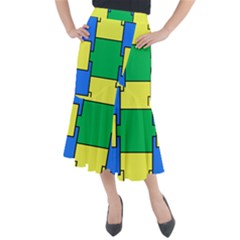 Abstract Pattern Geometric Backgrounds   Midi Mermaid Skirt by Eskimos