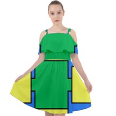 Abstract Pattern Geometric Backgrounds   Cut Out Shoulders Chiffon Dress by Eskimos