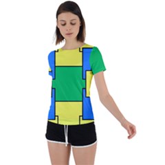 Abstract Pattern Geometric Backgrounds   Back Circle Cutout Sports Tee by Eskimos