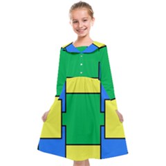 Abstract Pattern Geometric Backgrounds   Kids  Midi Sailor Dress by Eskimos