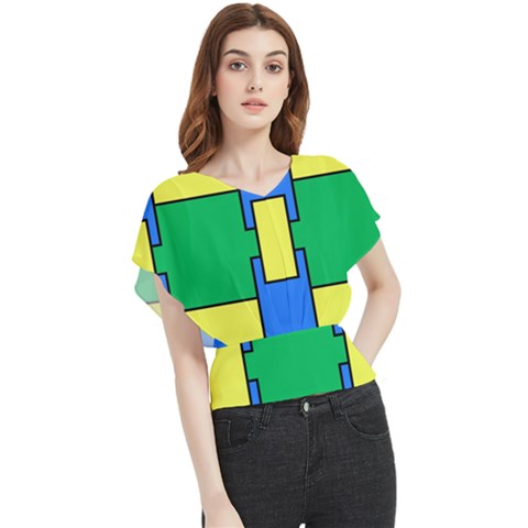 Abstract Pattern Geometric Backgrounds   Butterfly Chiffon Blouse by Eskimos