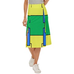 Abstract Pattern Geometric Backgrounds   Midi Panel Skirt