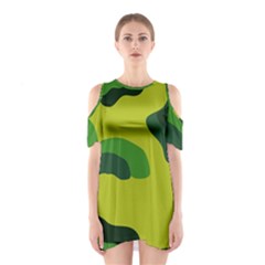 Abstract Pattern Geometric Backgrounds   Shoulder Cutout One Piece Dress by Eskimos