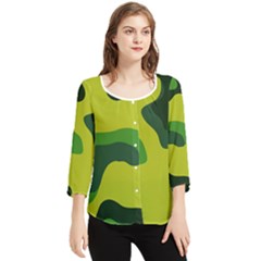 Abstract Pattern Geometric Backgrounds   Chiffon Quarter Sleeve Blouse by Eskimos