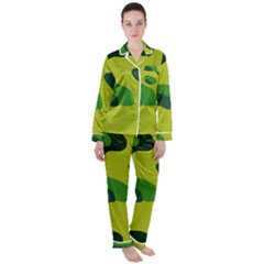 Abstract Pattern Geometric Backgrounds   Satin Long Sleeve Pajamas Set by Eskimos